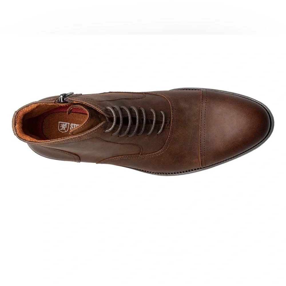 Stacy Adams Men's Porter Brown Leather Cap Toe Boots- Size 8.5